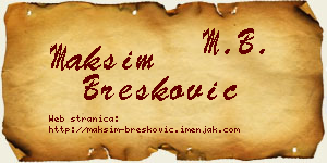 Maksim Brešković vizit kartica